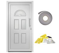 Qnhdfrt White PVC Right-Hand Exterior Front Door, 38.5x78 in