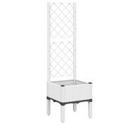 Qnhdfrt White Rattan-Effect Planter with Trellis, 16x16x56 inches