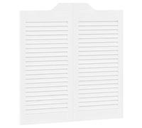 Qnhdfrt White Solid Pine Louvered Saloon Doors, Pair, 80x40cm