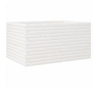 Qnhdfrt White Solid Pine Wood Raised Garden Bed, 90x60x45.5 cm | This large rectangular planter features an open bottom, suitable for growing vegetables on patios.