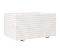 Qnhdfrt White Solid Pine Wood Rectangular Planter Box | Measures 35.4 x 23.6 x 19.5 inches, suitable for growing vegetables and plants on balconies, patios, and gardens.