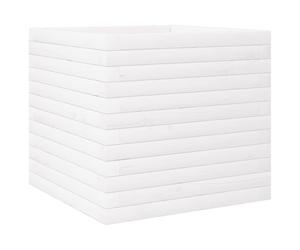 Qnhdfrt White Solid Pine Wood Square Garden Planter, 50x50x46 cm