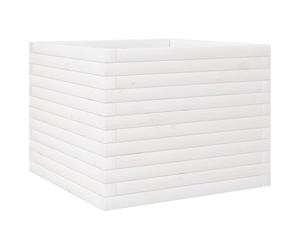Qnhdfrt White Solid Pine Wood Square Planter Box, 60x60x46 cm