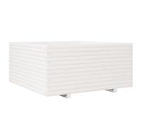 Qnhdfrt White Solid Pine Wood Square Raised Garden Bed, 39x39x19.5 in