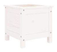 Qnhdfrt White Square Solid Pine Wood Garden Planter