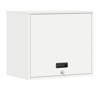 Qnhdfrt White Steel Garage Wall Cabinet with Lock & Flip-Up Door