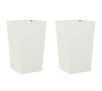 Qnhdfrt White Steel Tapered Garden Planter Boxes, 2-Pack