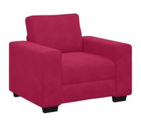 Qnhdfrt Wine Red Velvet Accent Chair with Armrests