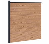 Qnhdfrt WPC & Aluminum Garden Fence Panel, Brown, 175x186 cm