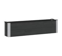 Qnhdfrt WPC & Aluminum Raised Garden Bed, Open Bottom, Black, 150x30x36cm