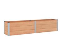 Qnhdfrt WPC & Aluminum Raised Garden Bed, Open Bottom, Brown | Features a 250x50x54 cm size, ideal for growing vegetables, herbs, and flowers in the backyard or patio.