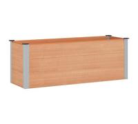 Qnhdfrt WPC and Aluminum Raised Garden Bed, Brown | Features an open-bottom design measuring 150x50x54 cm, suitable for growing vegetables and flowers in yards or patios.
