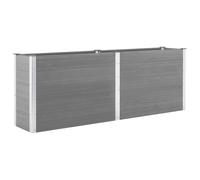 Qnhdfrt WPC and Steel Raised Garden Bed, 250x50x91 cm, Gray