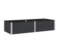 Qnhdfrt WPC Composite & Aluminum Raised Garden Bed, Black | This 250x100x54 cm open-bottom planter is ideal for growing outdoor vegetables, flowers, and deep-root plants.