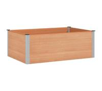 Qnhdfrt WPC Composite Raised Garden Bed, 150x100x54 cm, Brown | This open-bottom planter features aluminum corners, ideal for growing outdoor vegetables, plants, and herbs.