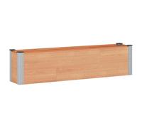 Qnhdfrt WPC Composite Raised Garden Bed, 150x30x36 cm, Brown | Features a bottomless design with aluminum corners, ideal for growing outdoor vegetables and flowers.