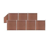 Qnhdfrt WPC Garden Fence with Aluminum Posts, Brown