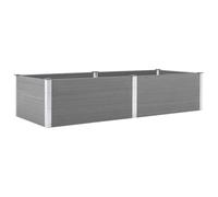 Qnhdfrt WPC & Steel Raised Garden Bed, Grey, 250x100x54 cm | Weather-resistant outdoor planter box designed for growing vegetables, flowers, and herbs.