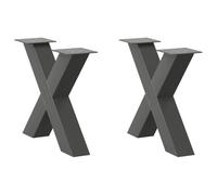 Qnhdfrt X-Shape Steel Coffee Table Legs, Set of 2, Anthracite
