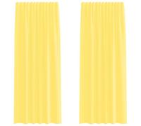 Qnhdfrt Yellow Sheer Curtains, 140x225 cm Polyester Rod Pocket, Set of 2