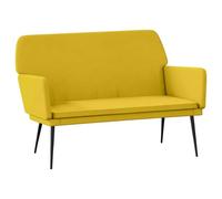 Qnhdfrt Yellow Velvet Upholstered Bench with Metal Legs