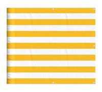 Qnhdfrt Yellow & White Striped Balcony Privacy Screen, 90x800cm Polyester