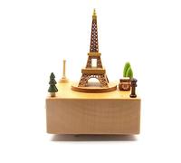 QNINE tour de boîte à musique en bois de hêtre boîte à musique avec histoire des bois de Vienne, jouet en bois cadeau pour anniversaire Saint Valentin Noël