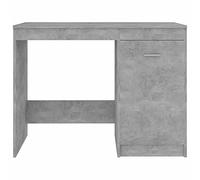 Qnotici Bureau à Domicile Ordinateur Bureau Tiroir Bureau Bureau Bibliothèque Table de Bureau, 100x50x76 cm, Gris béton