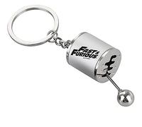 QNQA Fast and Furious 9 Porte-clés de Levier de Vitesse - Alliage Métallique Créatif, Modèle de Transmission Manuelle Argenté pour Accessoires Auto, Pendentif de Course