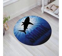 QNRWPHM Tapis de Bain Antiderapant en Microfibre Douce,Tapis de Salle de Bain Lavable en Machine,Chasseur sous-Marin mettant en scène Une Silhouette de Poisson dans l'océan, da,60x60cm