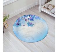 QNRWPHM Tapis de Bain Antiderapant en Microfibre Douce,Tapis de Salle de Bain Lavable en Machine,Décoration Florale, Orchidées, Fleurs Naturelles asiatiques, Reflets,60x60cm