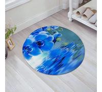 QNRWPHM Tapis de Bain Antiderapant en Microfibre Douce,Tapis de Salle de Bain Lavable en Machine,Décor Floral, orchidées Fleurs Naturelles asiatiques Reflets sur l'eau pour Un,60x60cm