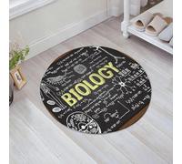 QNRWPHM Tapis de Bain Antiderapant en Microfibre Douce,Tapis de Salle de Bain Lavable en Machine,Éducatif, Tableau Noir biologie icônes manuscrites Salle de Classe décorative,60x60cm