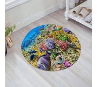 QNRWPHM Tapis de Bain Antiderapant en Microfibre Douce,Tapis de Salle de Bain Lavable en Machine,Monde sous-Marin Merveilleux et Magnifique avec des coraux et des Poissons trop,60x60cm