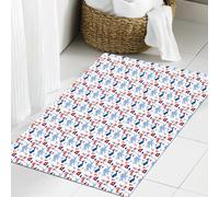 QNRWPHM Tapis de Bain Antiderapant en Microfibre Douce,Tapis de Salle de Bain Lavable en Machine,Un fantasme d'animaux vectoriels et d'objets en Rouge et Bleu de ma Collection,60x90cm