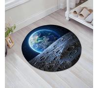 QNRWPHM Tapis de Bain Antiderapant en Microfibre Douce,Tapis de Salle de Bain Lavable en Machine,Vue d'un système de planètes lointaines Vue de la Terre Bleue Depuis la Surface,60x60cm