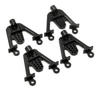 QOAKSDY Pièces RC Compatible avec Axial pour SCX10 1/10 RC Crawler Car Upgrade Parts 4pcs Aluminium Arrière Avant Amortisseur Support Ensemble Lift Amortisseur Tour Cerceaux Ensemble(Black)