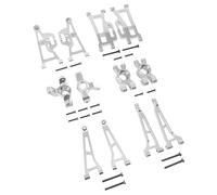 QOAKSDY Pièces RC Compatible avec Hyper pour Go pour Mjx 14210-09 H14BM Coupelle De Direction Avant Arrière Bras De Suspension Inférieurs Supérieurs Moyeux Arrière Pièces Voiture RC 1/14(Silver)
