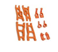 QOAKSDY Pièces RC Compatible avec Traxxas pour Slash 2WD pour VXL RC Pièces De Mise À Niveau De Voiture Bras De Suspension Avant Et Arrière en Plastique Bloc De Direction Support D'essieu(Orange)