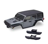 QOAKSDY Pièces RC Compatible avec TRX4M pour Bronco pour Defender pour Wrangler 1/18 RC Chenille pour Châssis ABS Kit De Carrosserie Rigide avec Pare-Chocs Avant Et Arrière(Gray)