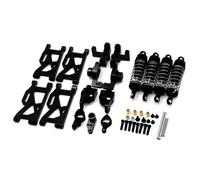 QOAKSDY Pièces RC Compatible avec Wltoys 144001 Pièces De Mise À Niveau De Voiture RC 1:14 Direction en Métal pour Base De Bras Oscillant Moyeu Arrière C pour Siège Amortisseur(Black)