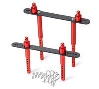 QOAKSDY Pièces RC pour Axial pour SCX10 II 90046 90047 Pièces De Voiture sur Chenilles RC 1/10 Supports De Poteau De Carrosserie De Voiture RC Colonne De Coque Avant Arrière(Red,Rear and Front)
