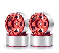 QOAKSDY Pièces RC pour Axial pour SCX24 90081 AX00001 AXI00002, Pièces De Mise À Niveau, 4 Pièces, Jante De Roue À Billes De 1.0 Pouces, Micro Moyeu De Roue CNC 1/24 RC Chenille(Red)