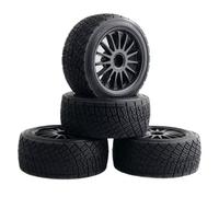 QOAKSDY Pièces RC pour HPI WR8 pour Flux pour Rally 3.0 110697 94177 1/10 Pièces De Voiture RC 4 Pièces Moyeu De Jantes De Roue De 2.2 Pouces Et Pneus De 80MM(Black)