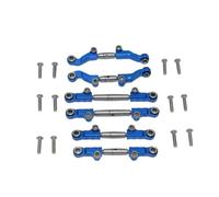 QOAKSDY Pièces RC pour LOSI pour Mini-t 2.0 2WD pour Stadium 1/18 RC Voiture Camion en Métal Réglable Avant Arrière Direction Biellette De Direction Ensemble(Blue)