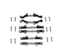 QOAKSDY Pièces RC pour LOSI pour Mini-t 2.0 2WD pour Stadium 1/18 RC Voiture Camion en Métal Réglable Avant Arrière Direction Biellette De Direction Ensemble(Black)