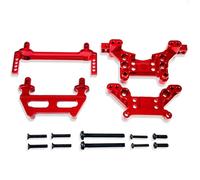 QOAKSDY Pièces RC pour MJX pour Hyper pour Go 16208 16209 H16 H16BM 1/16 RC, Pièces De Mise À Niveau De Voiture, Piliers De Carrosserie, Tour De Choc Avant Et Arrière(Red)
