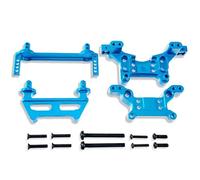 QOAKSDY Pièces RC pour MJX pour Hyper pour Go 16208 16209 H16 H16BM 1/16 RC, Pièces De Mise À Niveau De Voiture, Piliers De Carrosserie, Tour De Choc Avant Et Arrière(Blue)