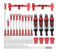 QOAKSDY Pièces RC pour MN D90 pour MN99S Métal pour Châssis Biellette De Liaison Support De Tige De Traction Ensembles D'amortisseurs Pièces De Mise À Niveau De Voiture RC(Red)