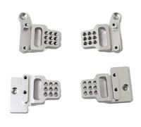 QOAKSDY Pièces RC pour Traxxas 4WD Trx4m Pièces De Mise À Niveau De Voiture RC 1/18 Accessoires Support D'amortisseur Avant Arrière en Aluminium(Silver)